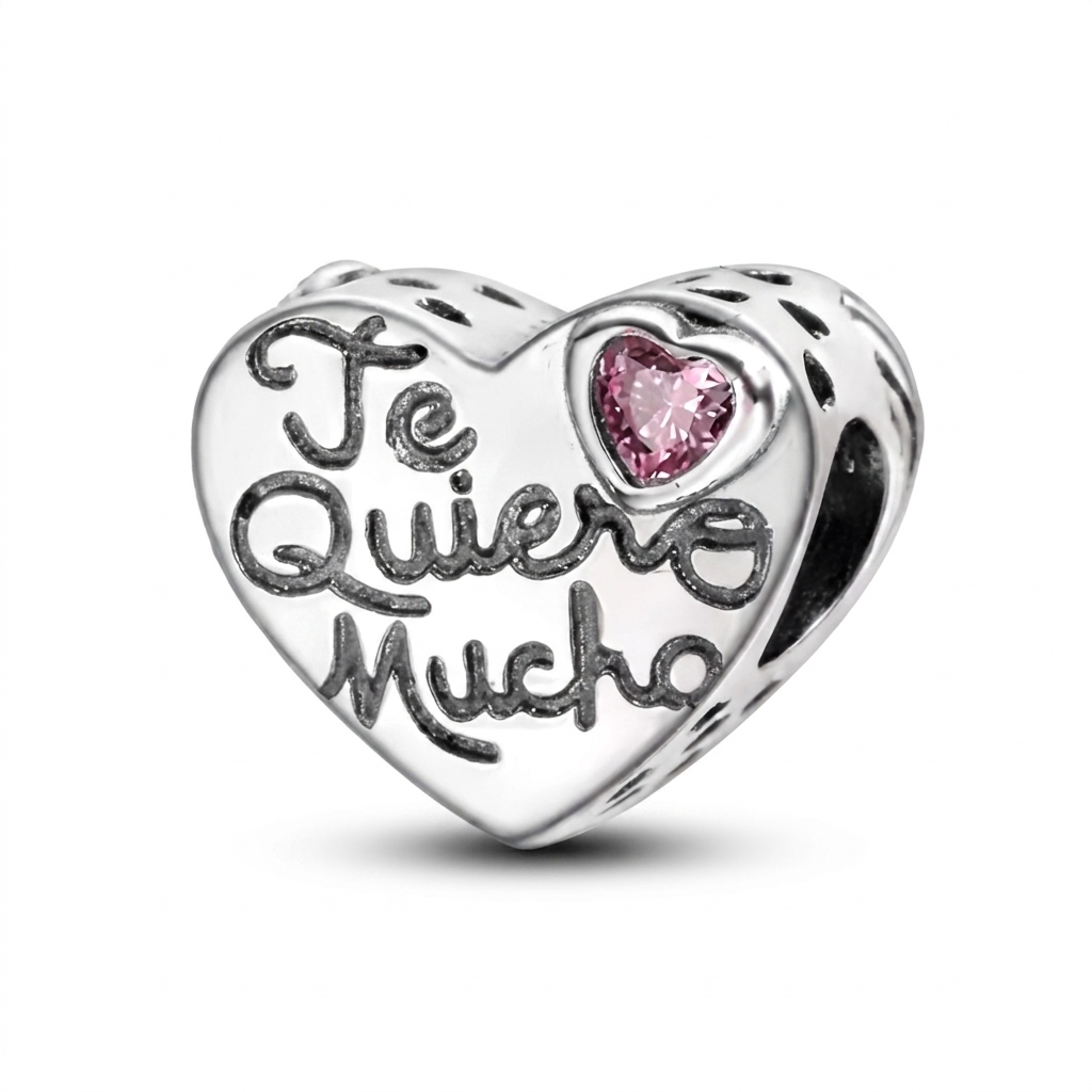 Set de dijes familiares Corazón de Plata