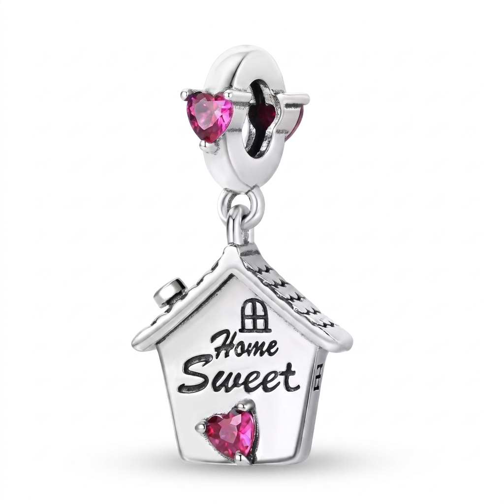 Set de dijes familiares Corazón de Plata
