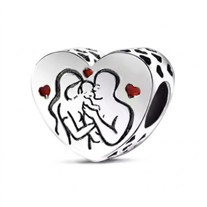 Set de dijes familiares Corazón de Plata