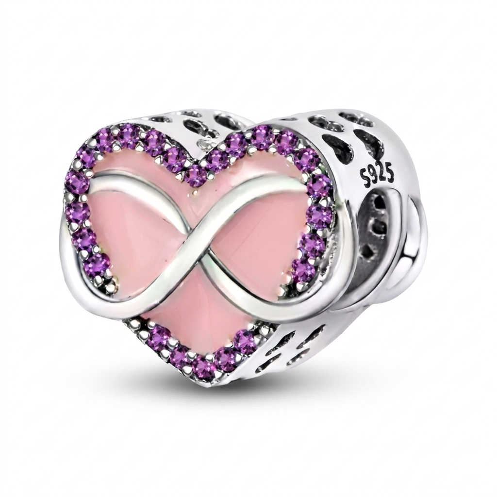 Set de dijes familiares Corazón de Plata
