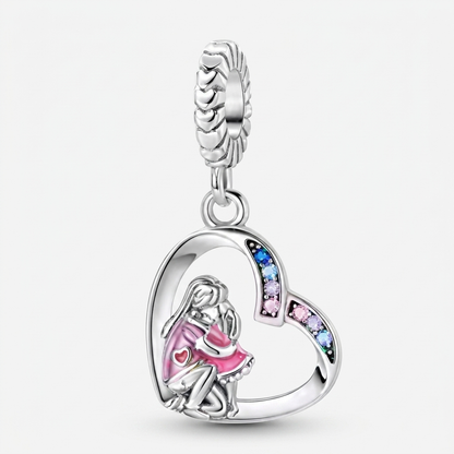 Set de dijes familiares Corazón de Plata