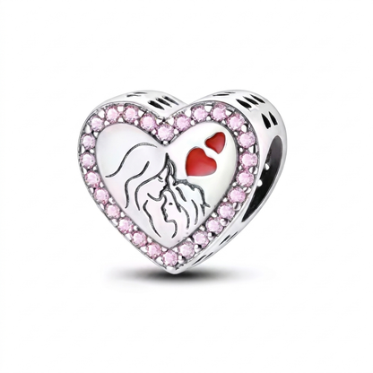 Set de dijes familiares Corazón de Plata