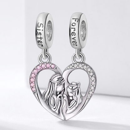 Set de dijes familiares Corazón de Plata
