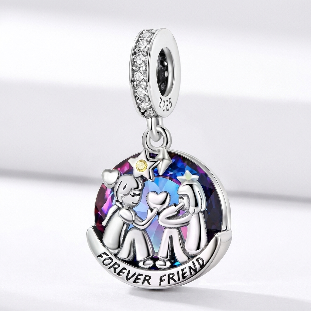 Set de dijes familiares Corazón de Plata