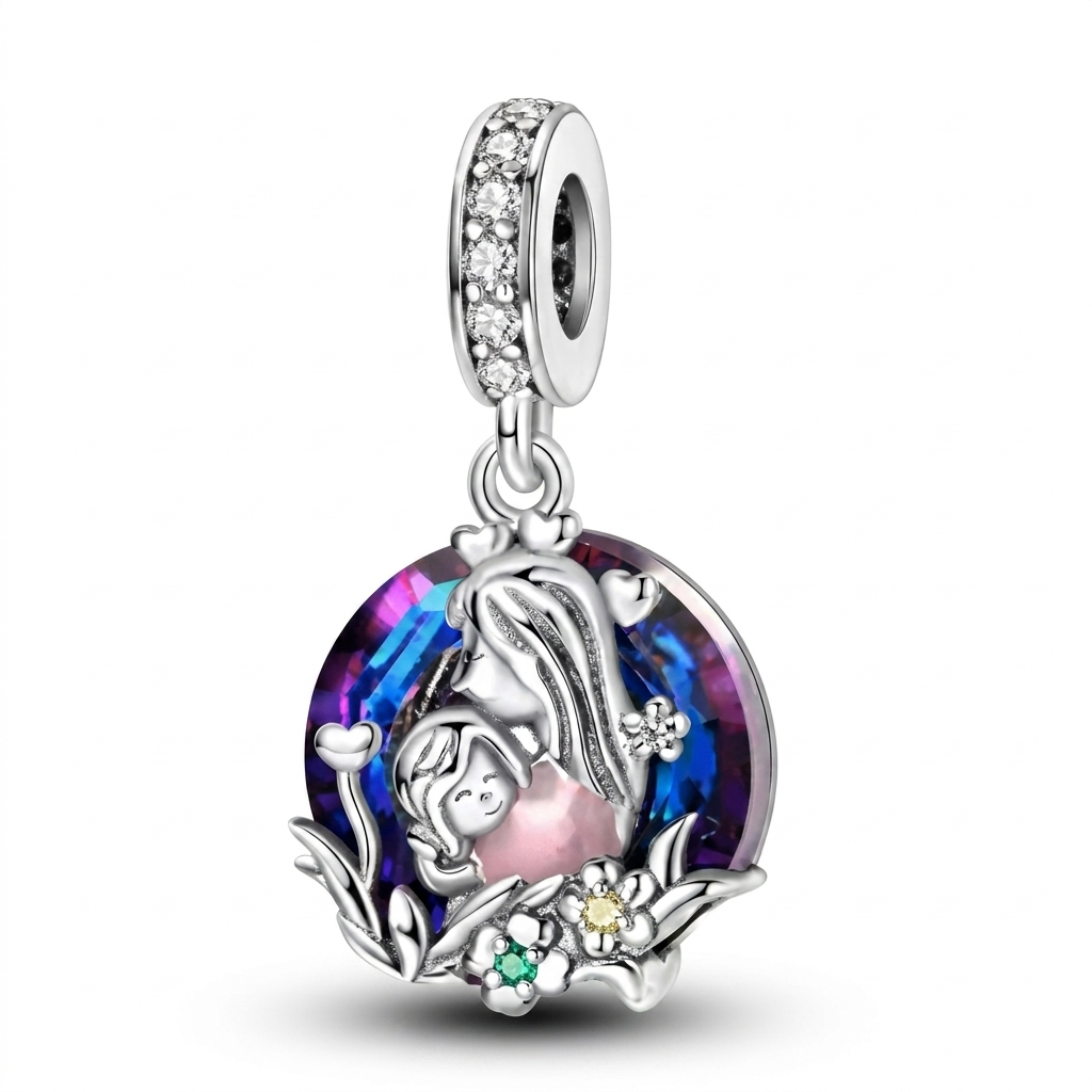 Set de dijes familiares Corazón de Plata