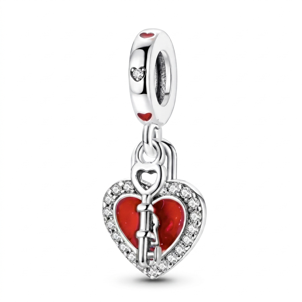 Set de dijes familiares Corazón de Plata