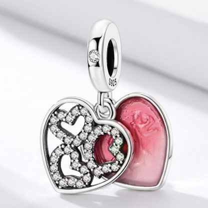 Set de dijes familiares Corazón de Plata