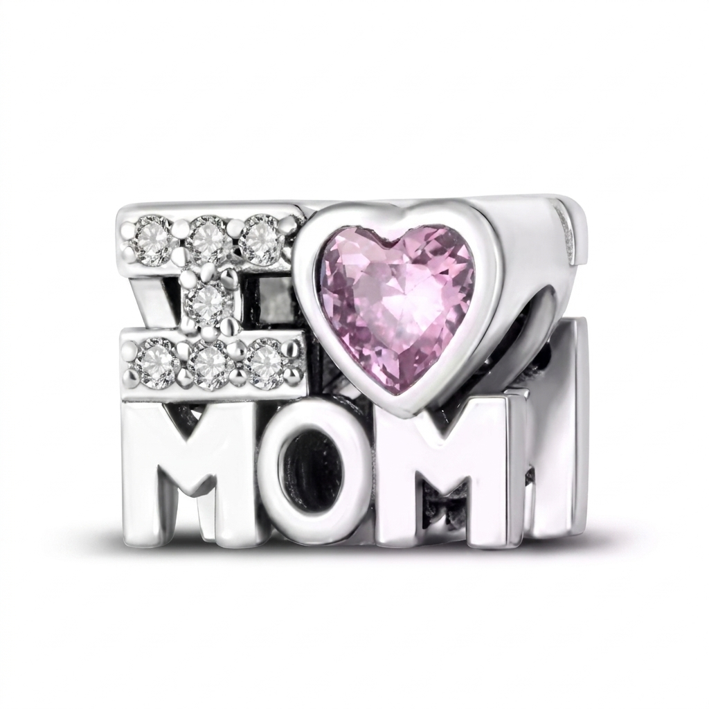 Set de dijes familiares Corazón de Plata