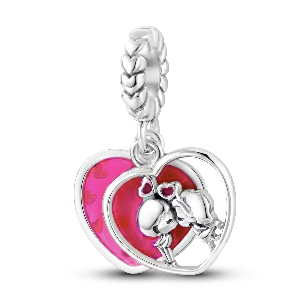 Set de dijes familiares Corazón de Plata