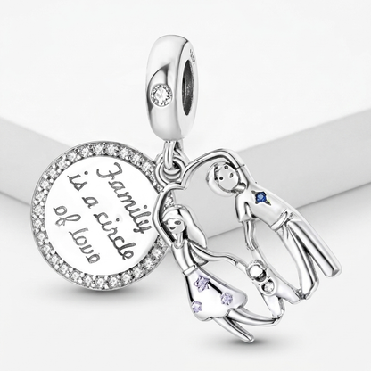 Set de dijes familiares Corazón de Plata