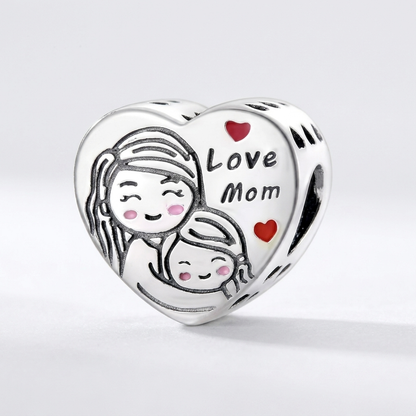 Set de dijes familiares Corazón de Plata