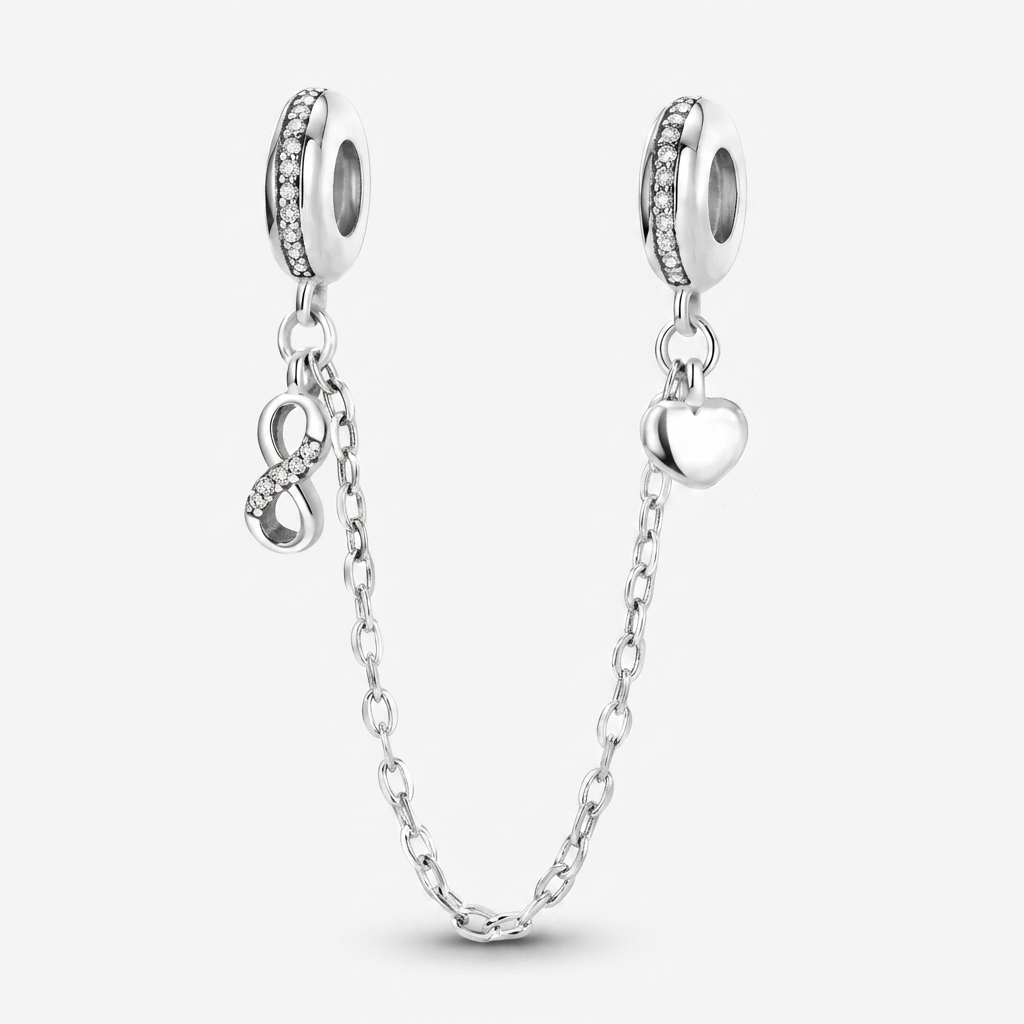 Set de dijes familiares Corazón de Plata