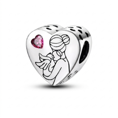 Set de dijes familiares Corazón de Plata