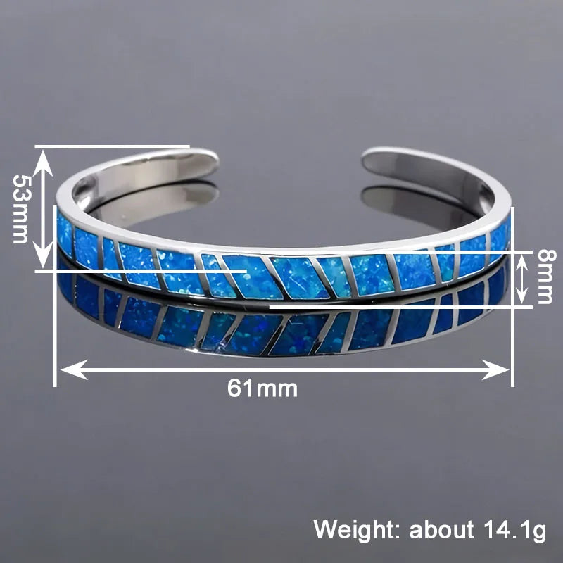 Pulsera clásica de puño Ópalo Oceánico 🌊