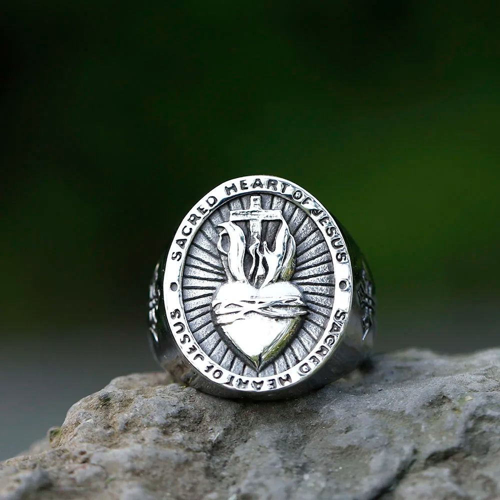 Sacred Heart Steel Ring