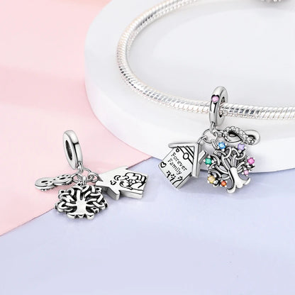 Set de dijes familiares Corazón de Plata