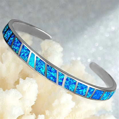 Pulsera clásica de puño Ópalo Oceánico 🌊
