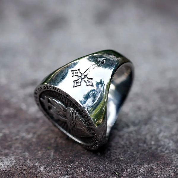 Anillo de Acero Corazón Sagrado