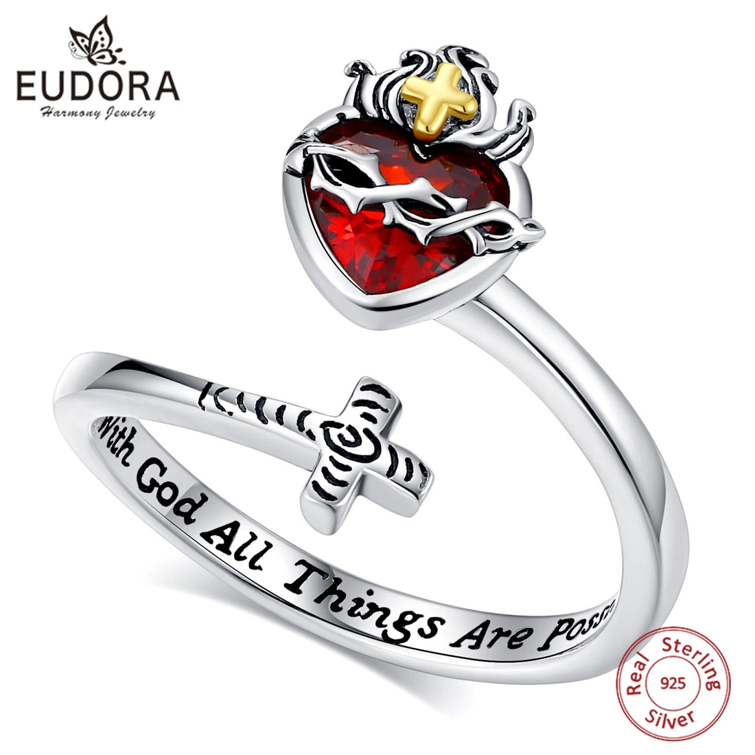 Sacred Heart Sterling Ring