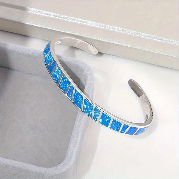Pulsera rígida clásica Ópalo Marino